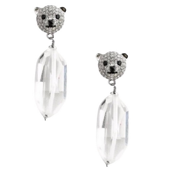 KATE SPADE • Arctic Friends Polar Bear Silver Drop Earrings - Picture 1 of 6